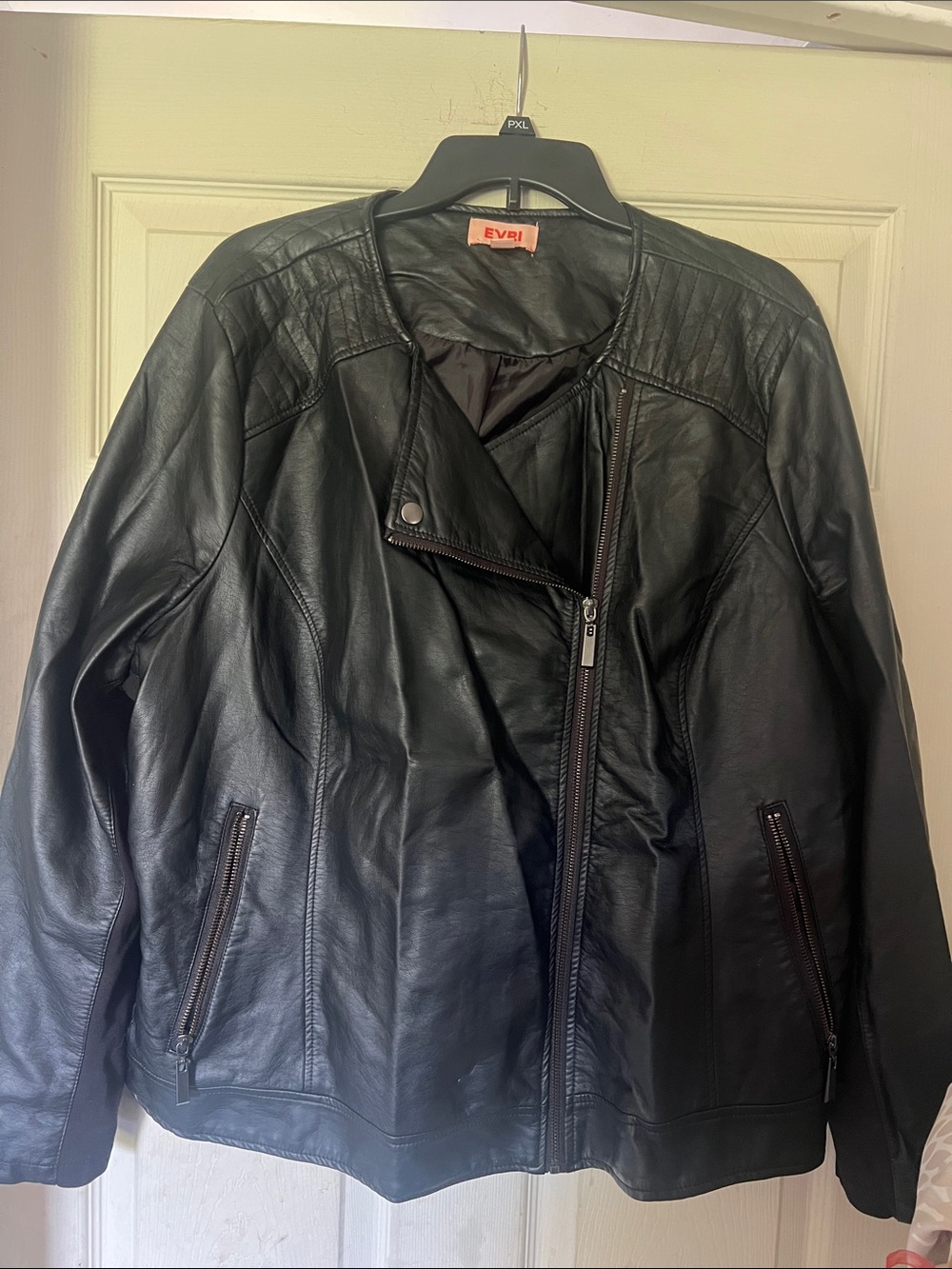 EVRI Black Leather Moto Jacket